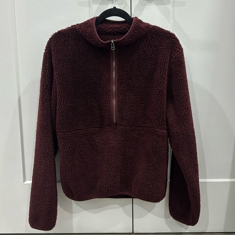 CORE fluffy polyester quarter-zip sweater